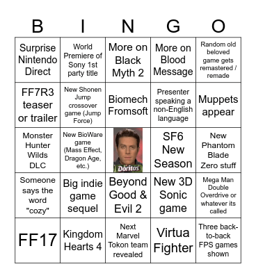 2026 Summer Games Fest Bingo Card