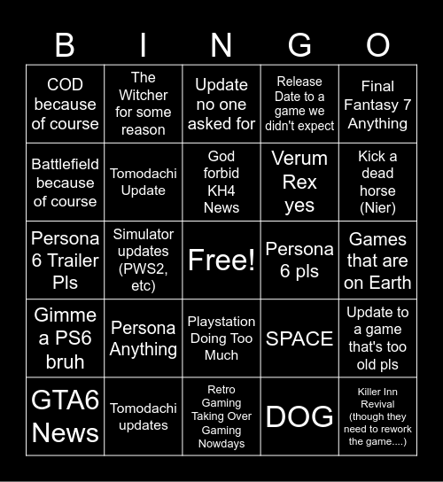 BAM Bingo Card