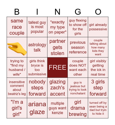LOVE ISLAND BINGO Card