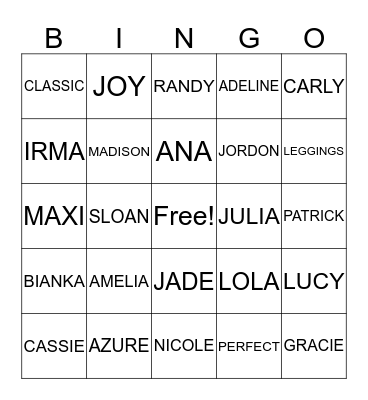 LULAROE BINGO FUN Bingo Card