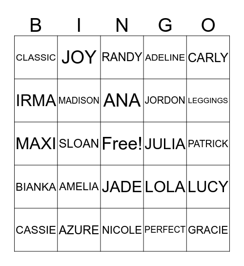 LULAROE BINGO FUN Bingo Card