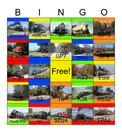 Locomotive Bells that I would like to hear one day Bingo Card
