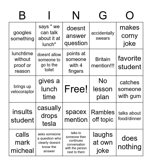 Bordas Bingo Card