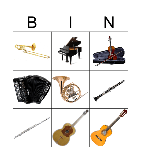 INSTRUMENTALNI Bingo Card
