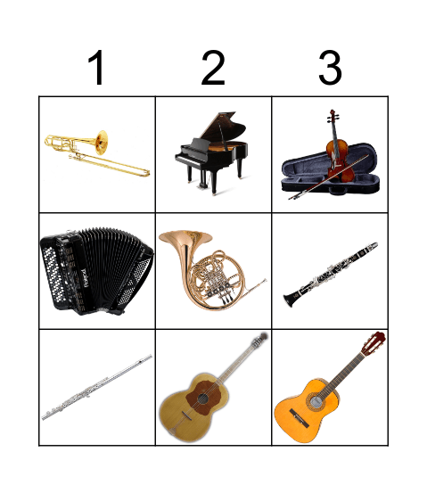 INSTRUMENTALNI BINGO Card