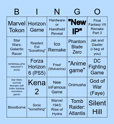 Playstation STATE OF PLAY - JUNE 26 Bingo Card