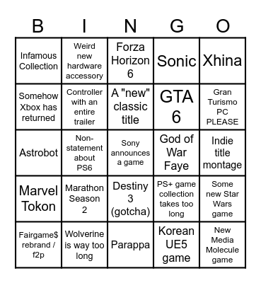 Bingo Card