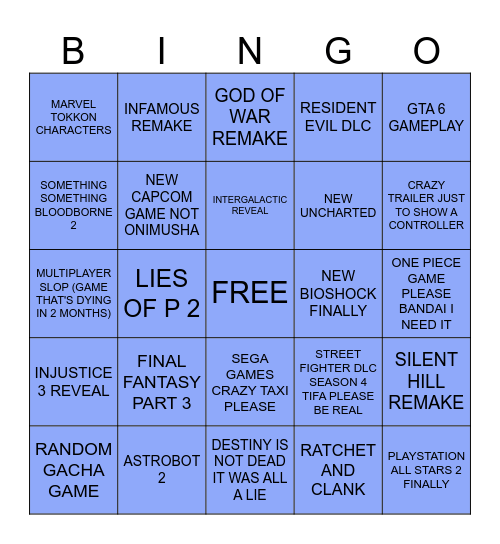 STATE OF PLAY BINGO Card