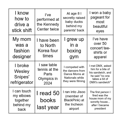 UD People Team BINGO Card