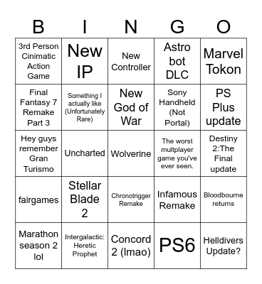 State of Play Summer 2026 Bingo Card