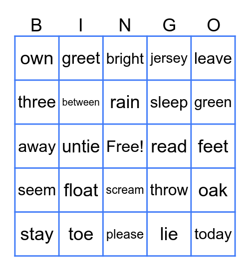 Vowel Team Bingo! Bingo Card