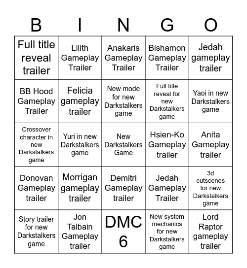 State of Play predictions Bingo Card