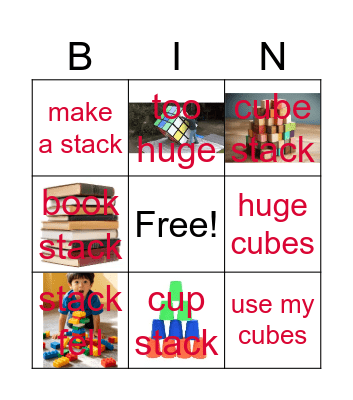 I use cubes Bingo Card