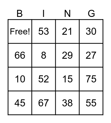 ABC Bingo Card
