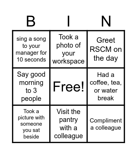BINGO Twist! Bingo Card