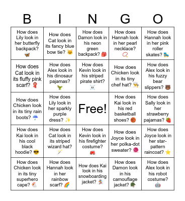 B11 L16 How does Kevin look in his glowing sneakers? 💡 Bingo Card