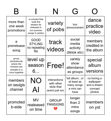 RV comeback expectations Bingo Card