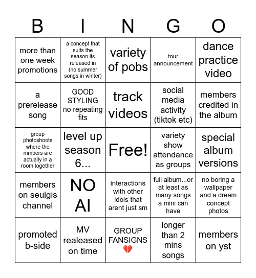 RV comeback expectations Bingo Card