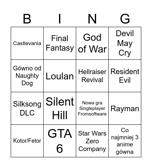 State of Play/Summer Game Fest/Xbox Showcase (E3 Time) Bingo Card