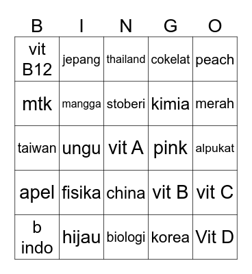 bingo family Bingo Card