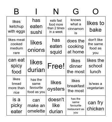 Find someone who Bingo Card