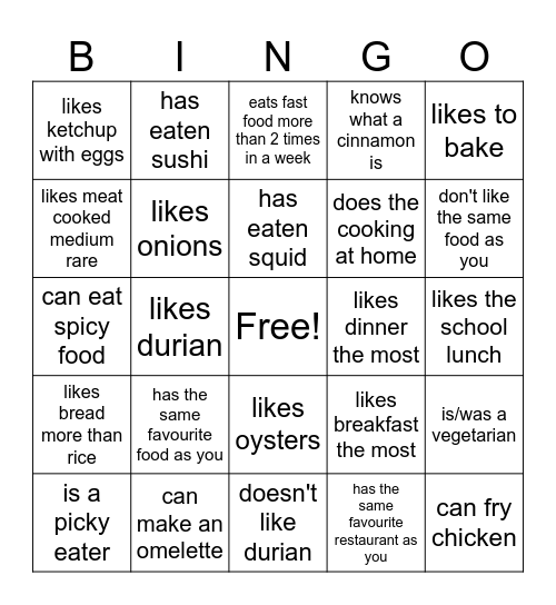 Find someone who Bingo Card