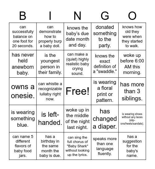 Find Someone Who Bingo Card