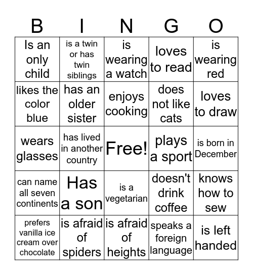 FIND SOMEONE WHO ...  Bingo Card