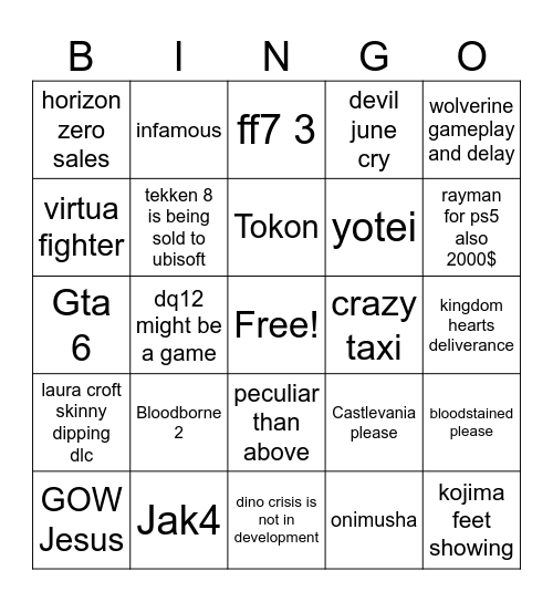 No Man Sky=No Guy Buy Bingo Card