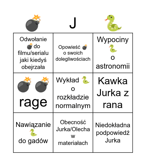 ŚRODOWE BINGO Card
