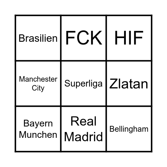 Musik Bingo Card