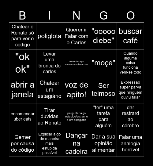 Ismael Bingo Card