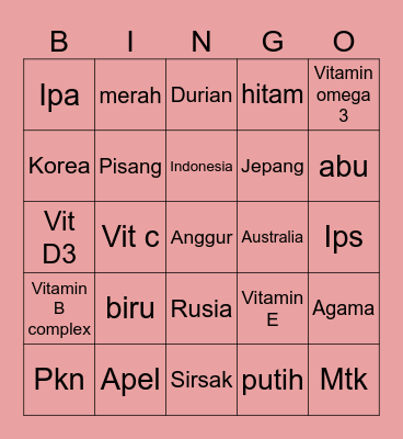 Bbonakm Bingo Card