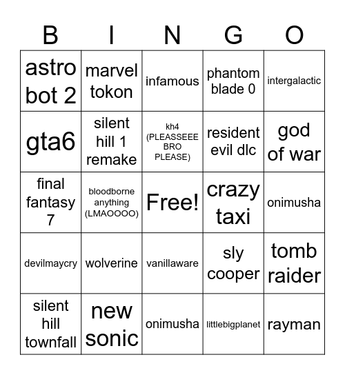 state of play bingo Card