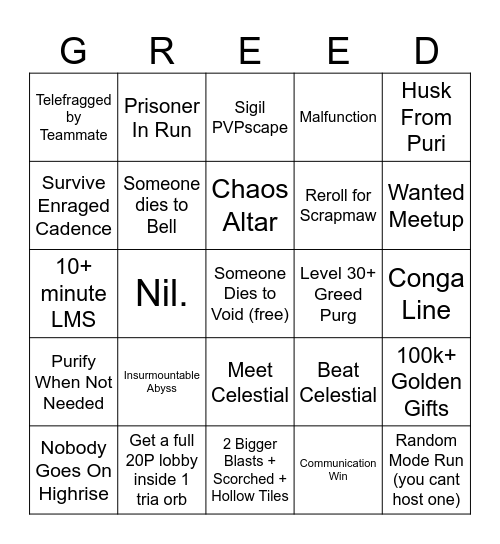 nullbingo Card