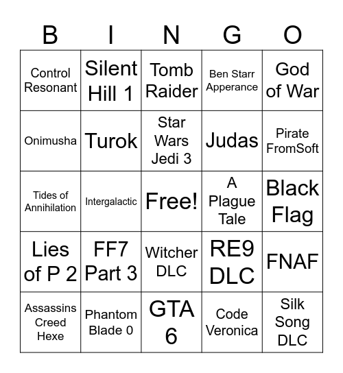 Bingo's Binted Bingo Card