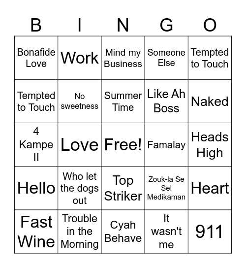 Caribbean Heritage Month Bingo Card