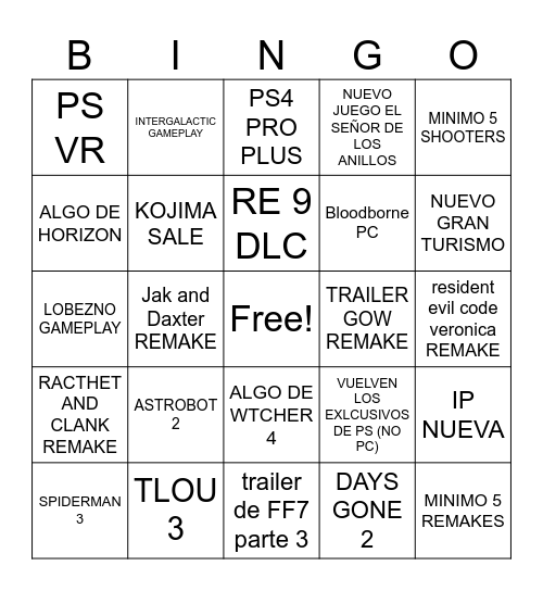 Bingo de mierda Bingo Card