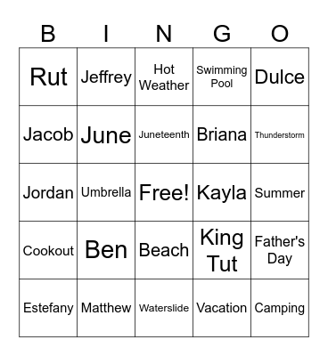 June Bingo Card