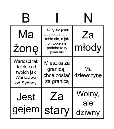 LOVE BINGO Card