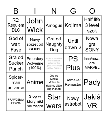 State of Play wiosna 2026 Bingo Card