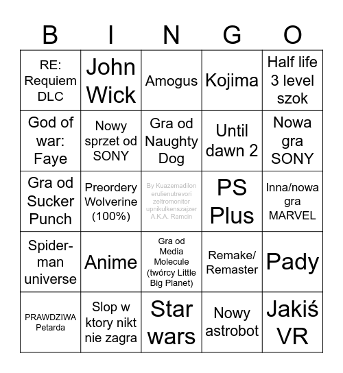 State of Play wiosna 2026 Bingo Card