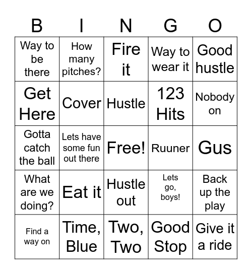 Coachisms: Father's Day Edition Bingo Card