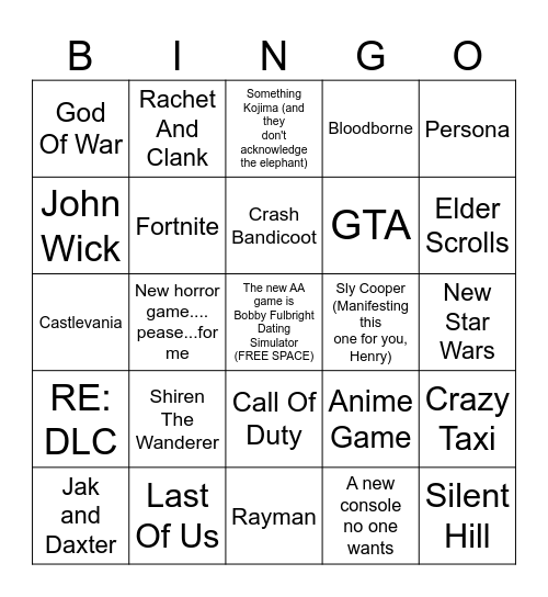 ALWAYS BET ON NOTHING Bingo Card