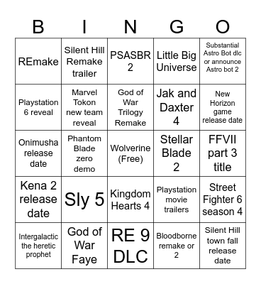 Andy State of Play Predictions 6/2/26 Bingo Card