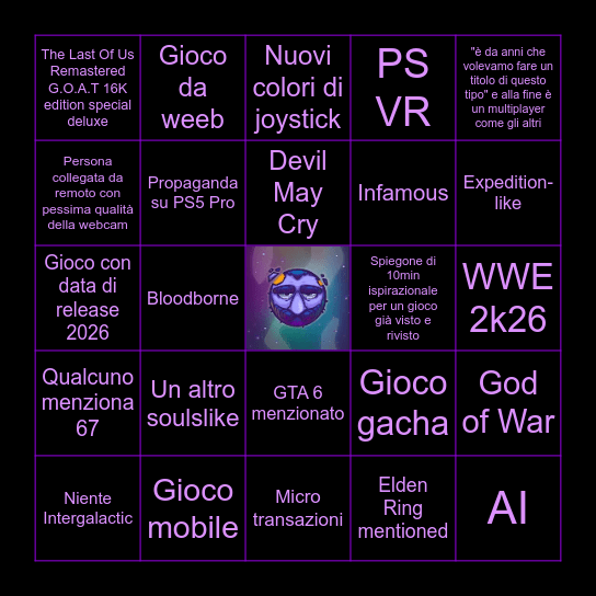 State of Play Bingo Card