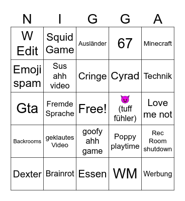 YT shorts Bing Bingo Card