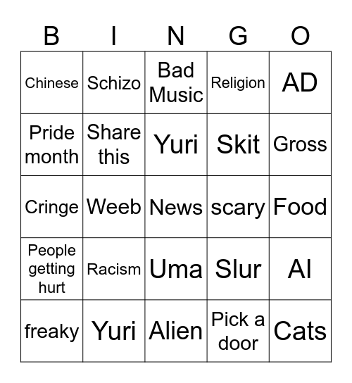 Insta Bingo Card