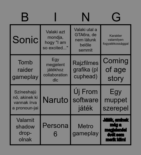 Sumér gém Baldr Bingo Card