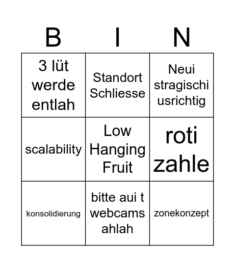 Montly Bingo Card